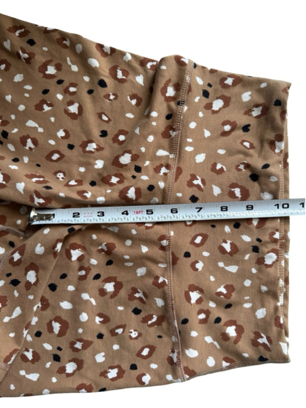 Jax + Lennon Leopard Print High-Waist Bike Shorts - Brown Size S Athleisure - Picture 7 of 8